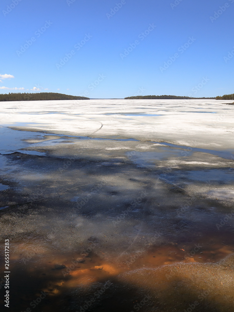 spring at the time of ice off the lake