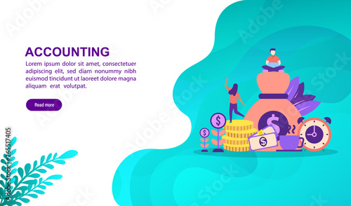 Wallpaper Mural Accounting illustration concept with character. Template for, banner, presentation, social media, poster, advertising, promotion Torontodigital.ca