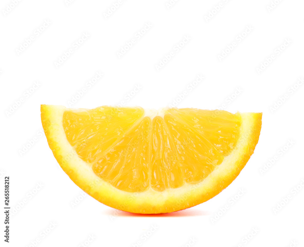 Piece of ripe orange isolated on white background. Healthy food Piece of ripe orange isolated on white background. Healthy food