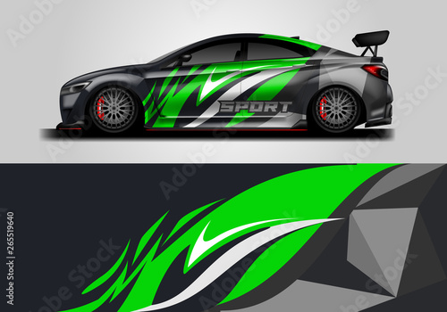 Car decal wrap vector designs. Truck and cargo van decal  company   rally  drift . Graphic abstract stripe racing background