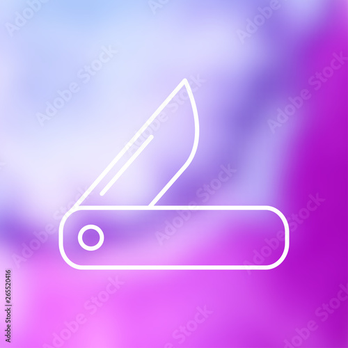 Tourist knife illustration. Traveling flat vector icon.