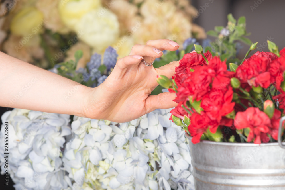 Hand with a bouquet