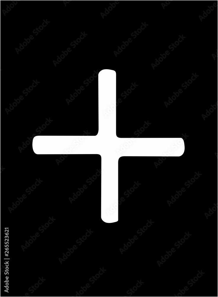 Obraz premium Ornate abstract white symbol on black background