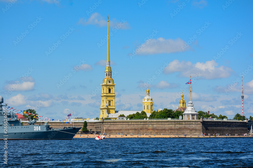Russia, St. Petersburg Summer time Army Ship