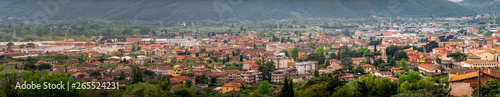 Panorama of Sarzana town and landscape, in Liguria, Italy.