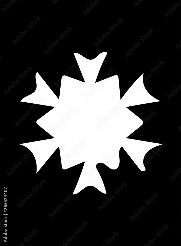 Obraz premium Ornate abstract white symbol on black background