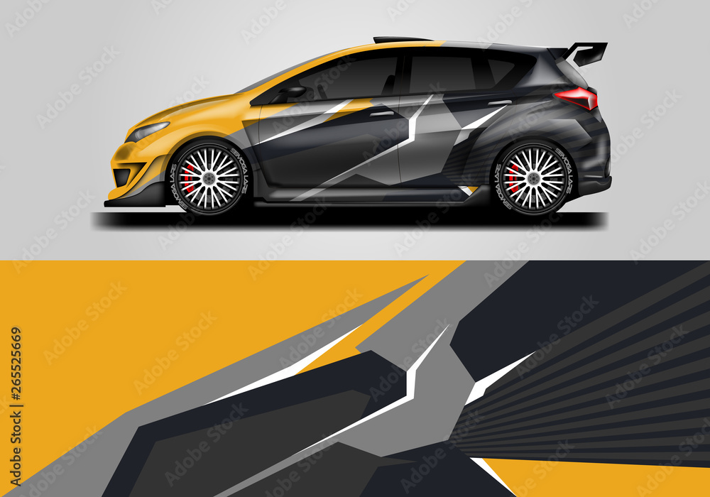 Car wrap livery decal vector , supercar, rally, drift . Graphic abstract stripe racing background . Eps 10 Car wrap livery decal vector , supercar, rally, drift . Graphic abstract stripe racing background . Eps 10