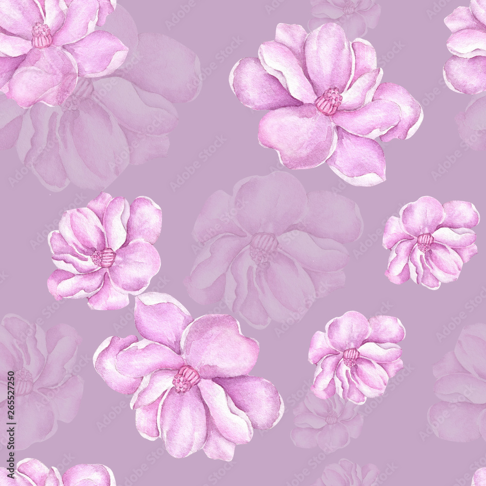 Seamless background pattern of purple flowers Seamless background pattern of purple flowers