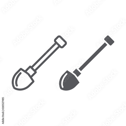 Shovel line and glyph icon, dig and tool, spade sign, vector graphics, a linear pattern on a white background.