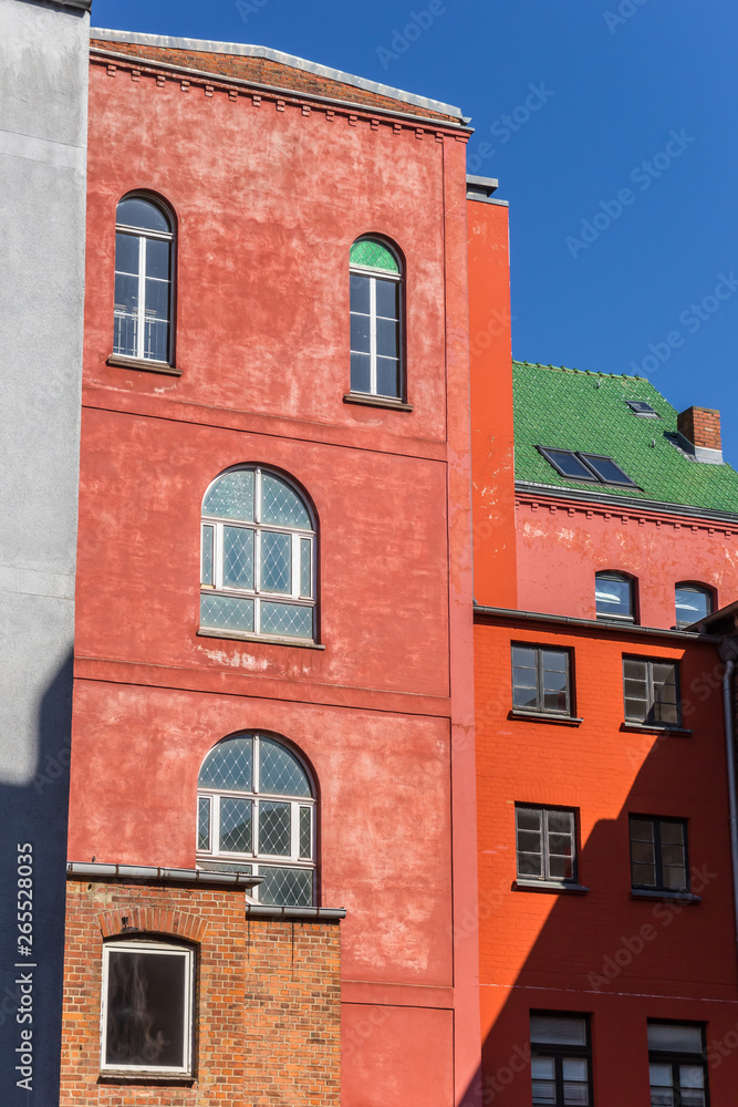Colorul warehouses in the center of Schwerin, Germany