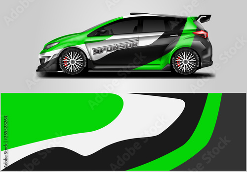 Car wrap livery decal vector , supercar, rally, drift . Graphic abstract stripe racing background . Eps 10 