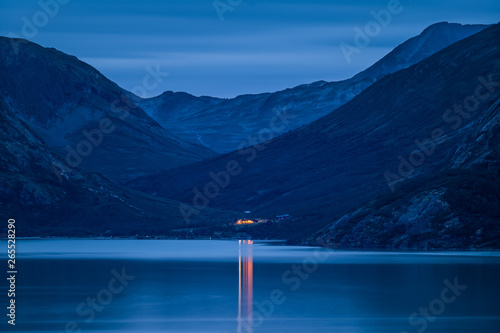 Mountain Lodge in the Night. Memurubu, Jotunheimen, Norway