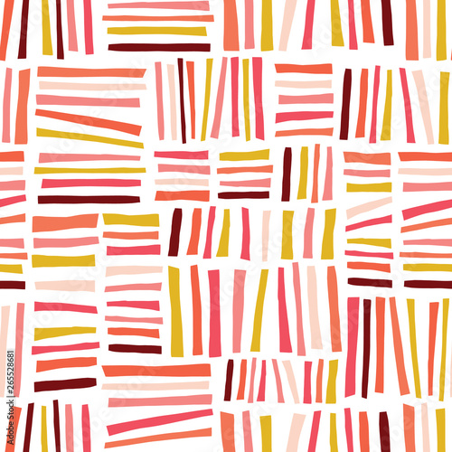 Pink red gold yellow blocks seamless abstract pattern