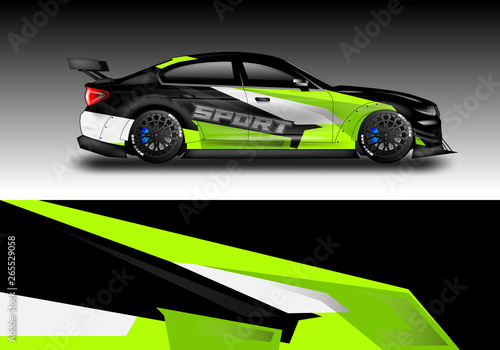 Racing car decal wrap vector designs. Truck and cargo van decal  company   rally  drift . Graphic abstract stripe racing background .