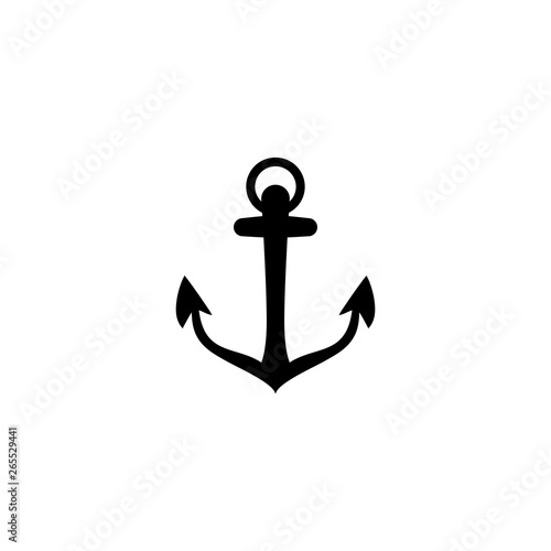 Anchor vector icon logo Nautical maritime sea ocean boat illustration