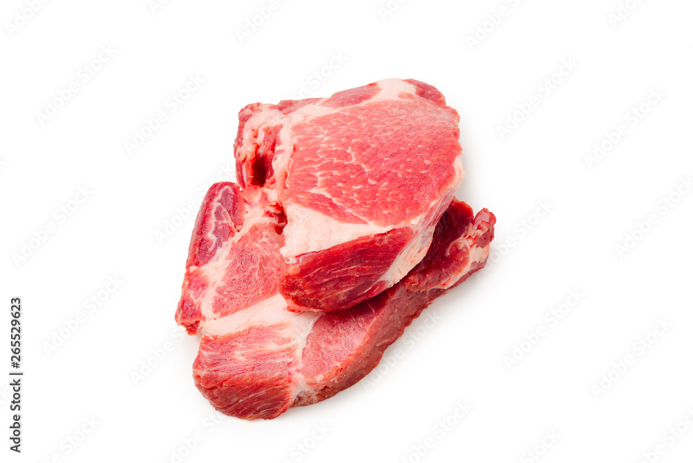 Raw pork isolated on white background. Raw pork isolated on white background.