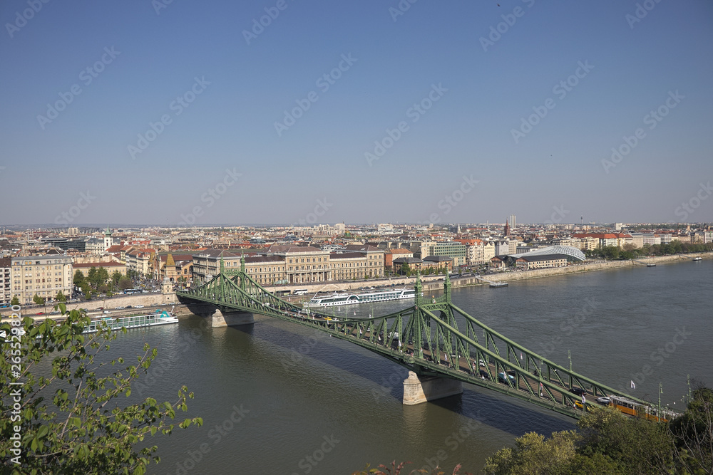 Liberty Bridge in Budapest, Hungary.