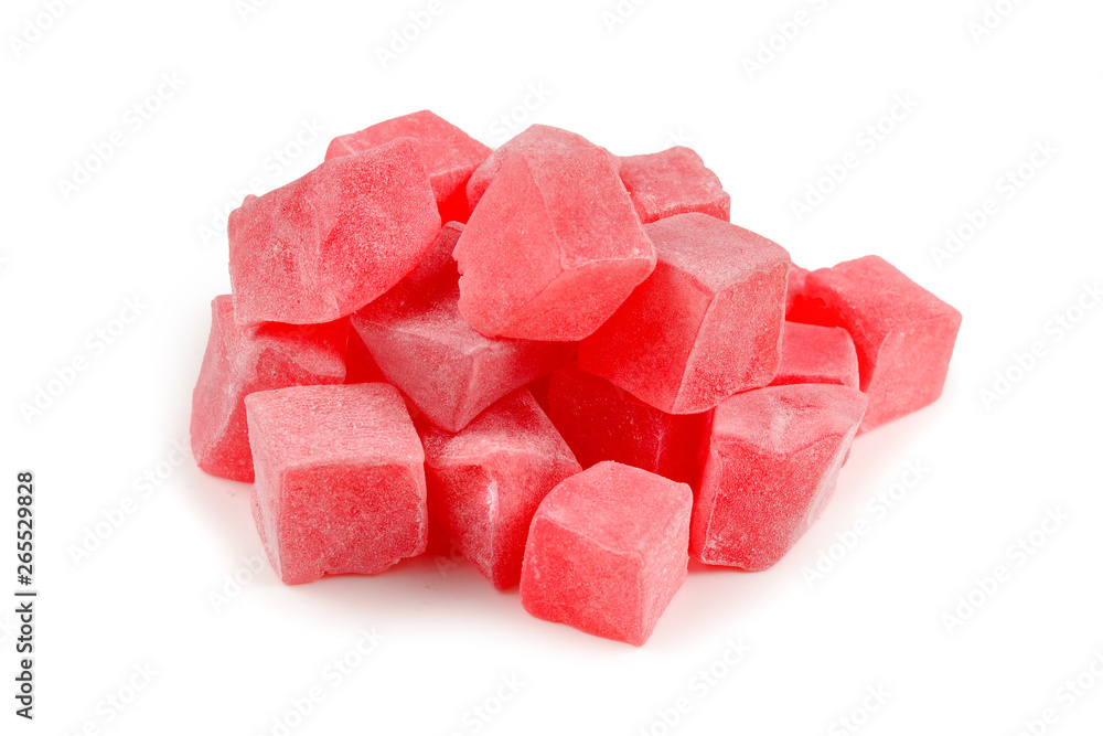 Sweet turkish delight isolated on white background. Sweet turkish delight isolated on white background.