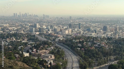 Wallpaper Mural Aerial Establish Shot of Los Angeles from Hollywood USA Torontodigital.ca