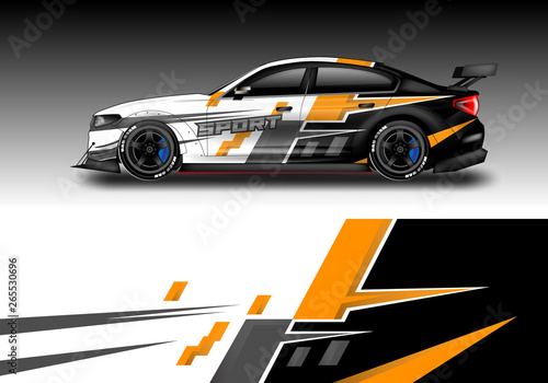 Wrap livery decal car vector   supercar  rally  drift . Graphic abstract stripe racing background . Eps 10