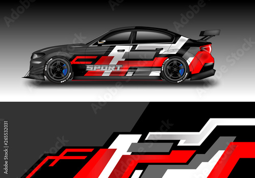 Car wrap designs vector . Background graphic . File ready to print and editable . Eps 10