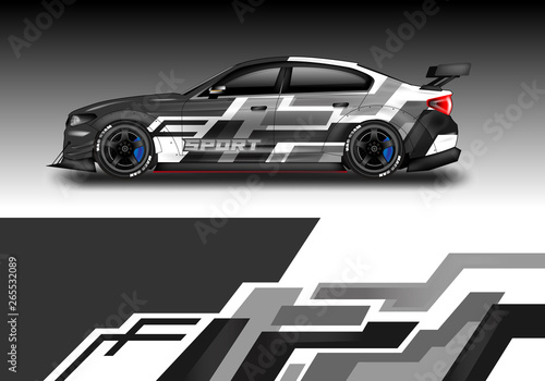 Car wrap designs vector . Background graphic . File ready to print and editable . Eps 10