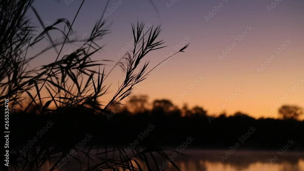 Early morning sunrise scenery along Okavango River in Caprivi Strip Namibia Early morning sunrise scenery along Okavango River in Caprivi Strip Namibia