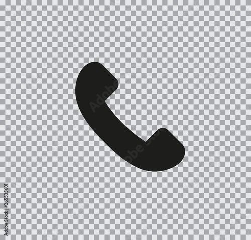Vector flat phone icon on transparent background