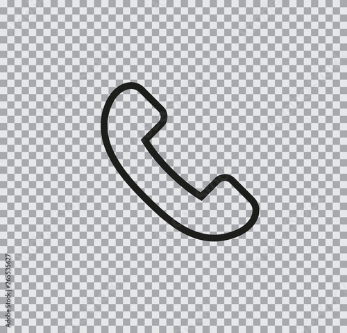 Vector flat phone icon on transparent background