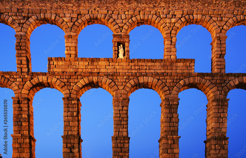 Roman aqueduct of Segovia, Spain, declared World Heritage Sites by UNESCO, Europe