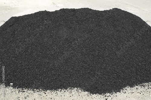 Asphalt pile. Raw asphalt, bitumen