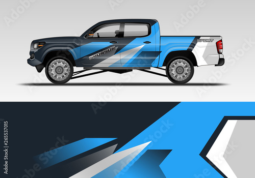 Racing car decal wrap vector designs. Truck and cargo van decal  company   rally  drift . Eps 10 