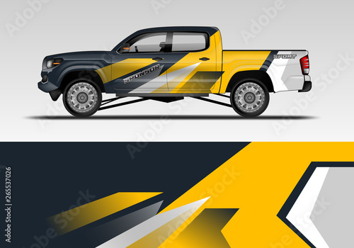 Racing car decal wrap vector designs. Truck and cargo van decal, company , rally, drift . Eps 10  © Alleuy