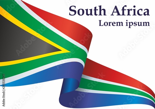 Flag of South Africa, Republic of South Africa. Template for award design, an official document with the flag of South Africa. Bright, colorful vector illustration.