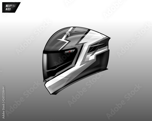 Helmet wrap motorcycle design vector . Eps 10