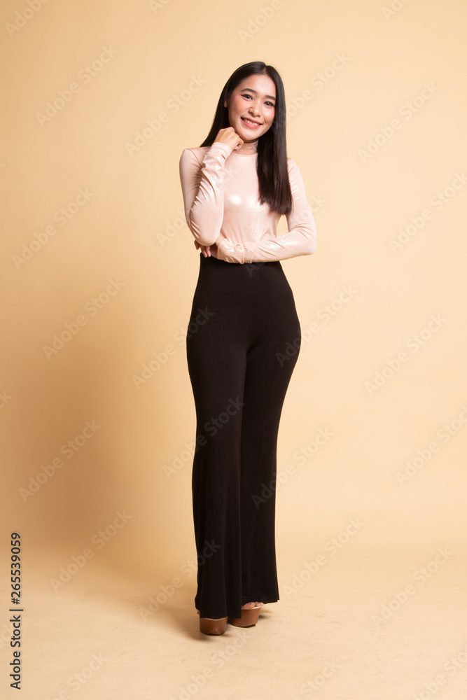 Full body of beautiful young asian woman.
