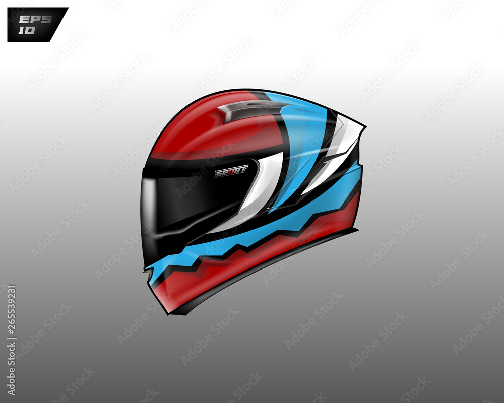 Helmet wrap motorcycle design vector . Eps 10