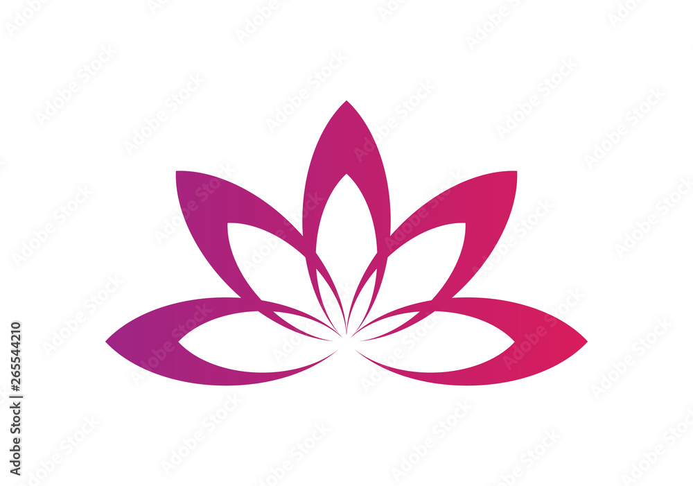 Lotus flower vector logo illustration