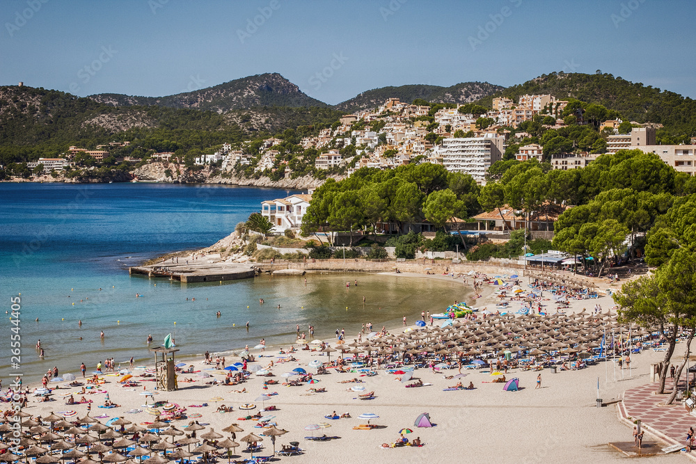 Summer holiday in Mallorca, people on beach Summer holiday in Mallorca, people on beach