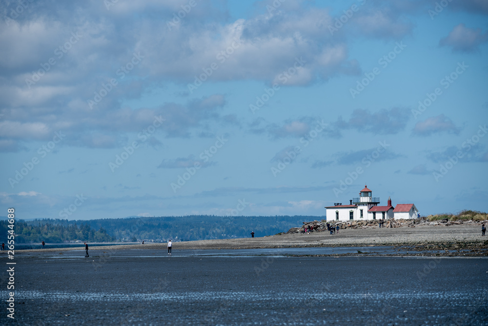 lighthouse at low tide