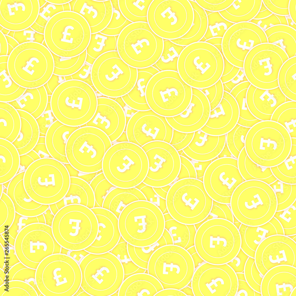 British pound gold coins seamless pattern. Awesome British pound gold coins seamless pattern. Awesome
