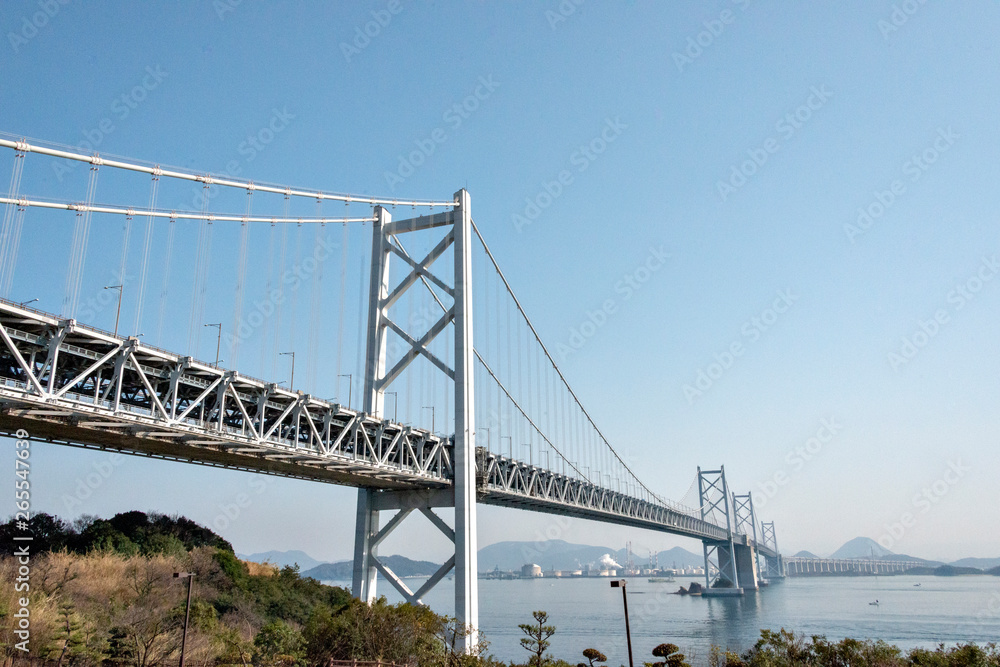 Seto long bridge in Shikoku, Japan Seto long bridge in Shikoku, Japan