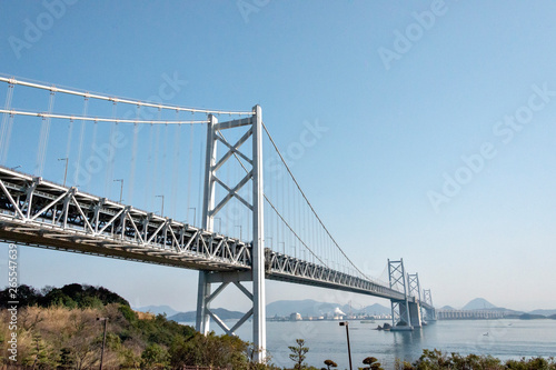 Seto long bridge in Shikoku, Japan