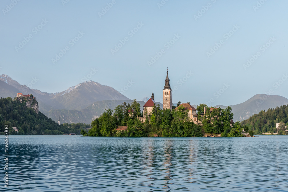 Church on island in lake, Bled, Upper Carniola, Slovenia Church on island in lake, Bled, Upper Carniola, Slovenia