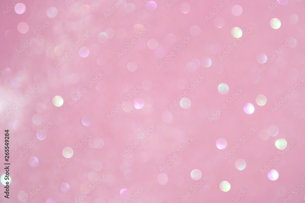 Pastel pink fairy blurred festive background
