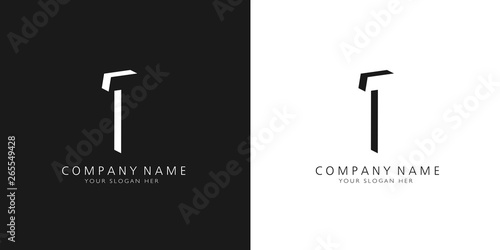 1 logo numbers modern black and white design	