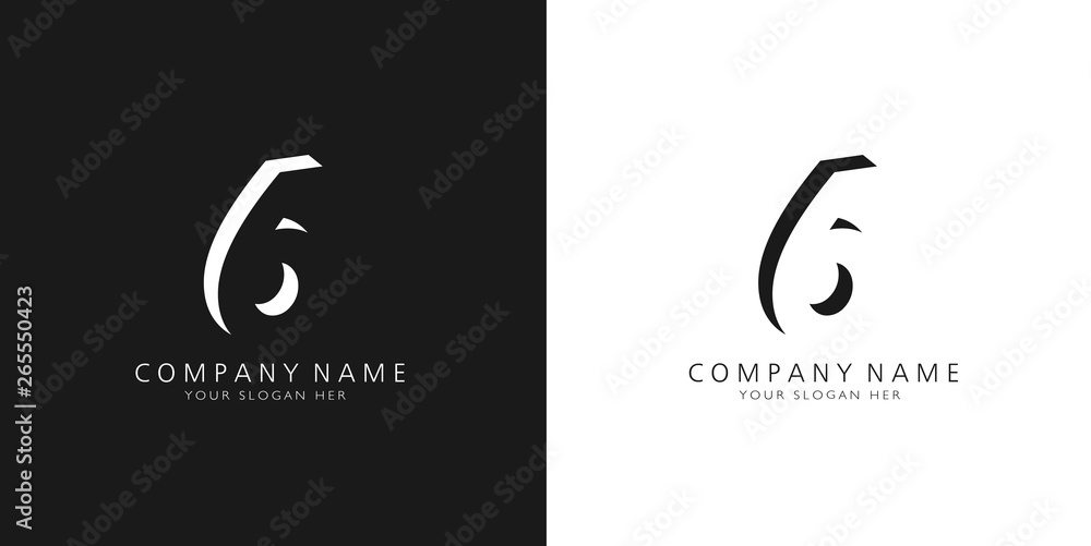 Obraz premium 6 logo numbers modern black and white design