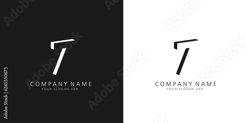 7 logo numbers modern black and white design	