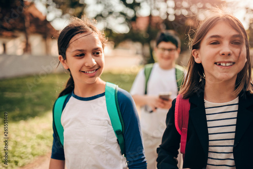 Girls going to school