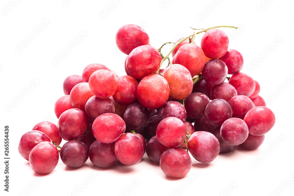 Fruits. Pink grapes. Bunch. Isolate on white background